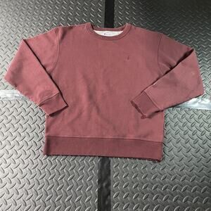 Champion Sweatshirt Mens Medium Burgundy Crewneck Embroidered C Logo Pullover